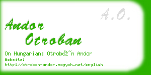 andor otroban business card